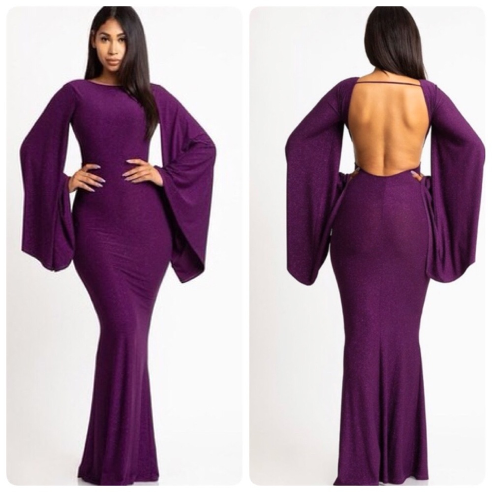 FABULOUS PURPLE BACKLESS DRESS